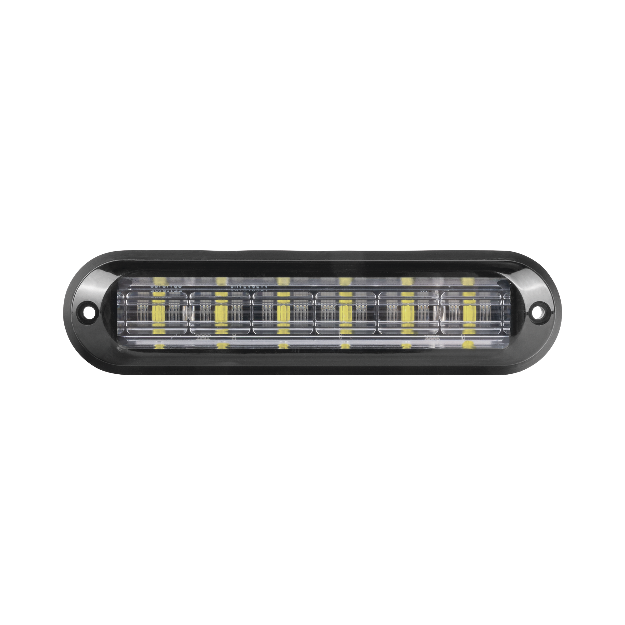 XLT1835RB|Luz Auxiliar Ultra Brillante  IP67 de 6 LEDs, Color Rojo/Azul, con mica transparente y bisel negro